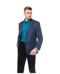 Dotted Mini-Check Navy Blazer