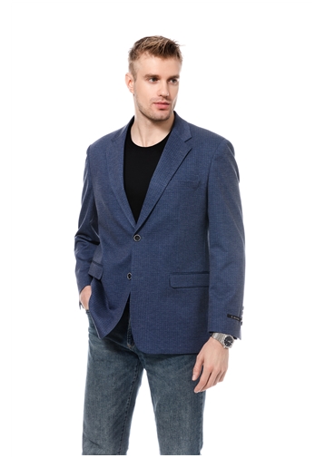  Tonal Gingham Navy Check Blazer