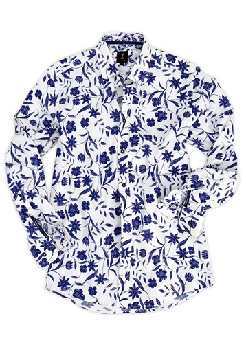 Fiore Long Sleeve Print Shirt (Navy)